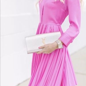 Hot Pink Banana Republic Pleated Dress, Size 0